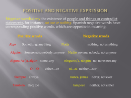 Positive and Negative Expression TP 240