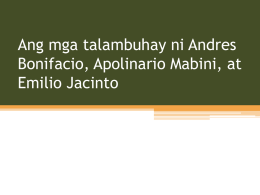 Talambuhay ni Andres Bonifacio, Apolinario Mabini