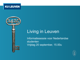 Living in Leuven