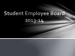 Student Employee Board 2013-14 - University of Northern Colorado