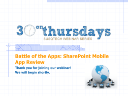 30 on Thurs Battle of the Apps