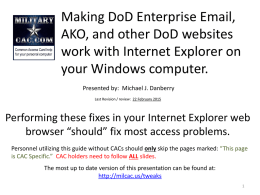 Making AKO work with Internet Explorer
