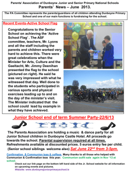 June 13 Newsletter - Dunboyne Junior Primary School