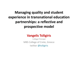 Managing quality and student experience in transnational education