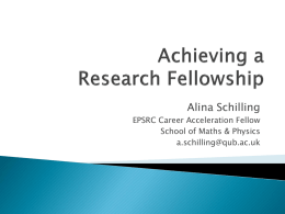 Achieving a Research Fellowship