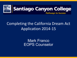 Completing the California Dream Act Application 2014-15