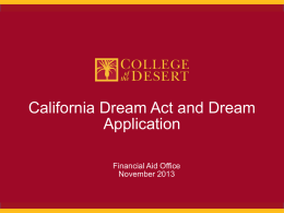 California Dream Act and Dream Application