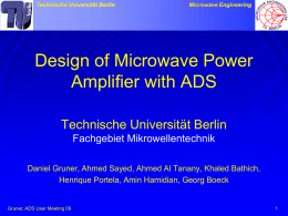 Technische Universität Berlin Microwave Engineering