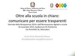 Comunicare per essere trasparenti (Anna Alessandra Massa)