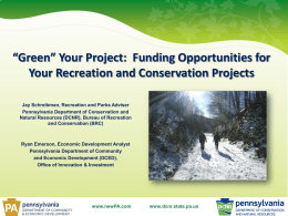 “Green” Your Project - Pennsylvania Department of Conservation