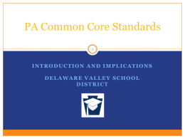 PA Common Core - Delaware Valley School District