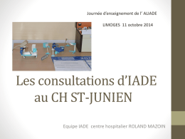 Les consultations d*IADE au CH ST-JUNIEN