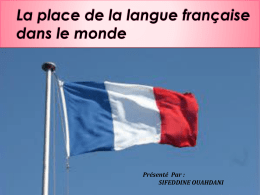 La place de la langue française au monde