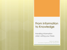 Information and research when writing your thesis