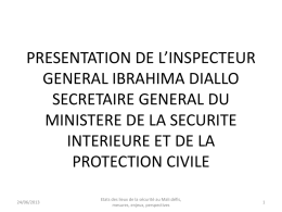 Etat des Lieux de la Sécurité au Mali par Gl