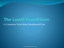 The Lovell Foundation - Alzheimer`s Australia