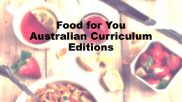 Food for you Australian Curriculum version
