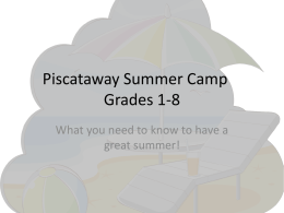 Piscataway Summer Camp Grades 1-8