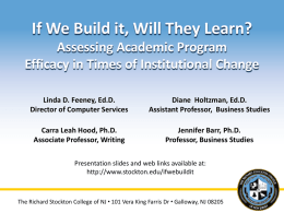 If We Build it, Will They Learn? Assessing Academic Program
