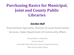 Purchasing Basics for Local Government Units