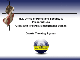 Grants Tracking System - NJ Office of Homeland Security