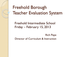 FIS Update (2/15/13) - Freehold Borough School District / Overview