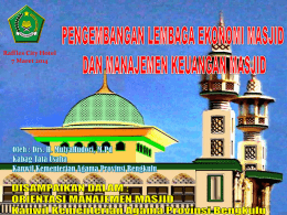 Pengembangan Lembaga Ekonomi Masjid dan Manajemen