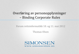 Thomas Olsen - Overføring personopplysninger