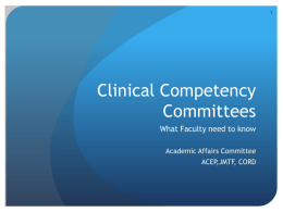 Clinical Competency Committees