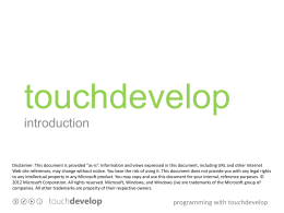 introduction to TouchDevelop