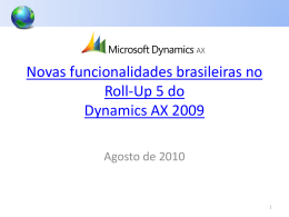 Funcionalidades do Dynamics Ax RU5