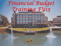 FY 2015 Budget Trainings - Texas A&M University