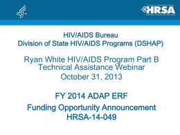 FY 2014 ADAP ERF Funding Opportunity
