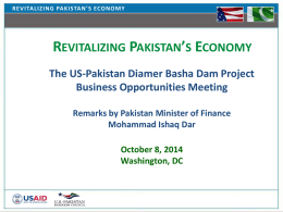 Revitalizing Pakistan Economy - US Pakistan Business Council