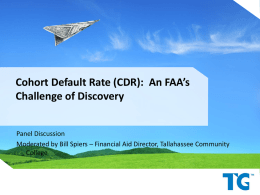 Cohort Default Rate (CDR)