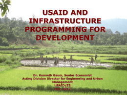 USAID and Infrastructure Programming for Development