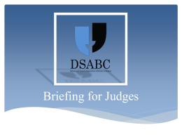 DSABC Briefing for Judges (PowerPoint)