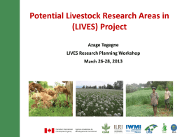 Potential Research Areas in (LIVES) Project - LIVES
