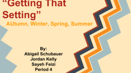 *Getting That Setting* AUtumn, Winter, Spring, Summer