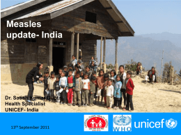 Update on Measles Mortality Reduction in India