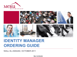Meru Identity Manager Ordering Guide