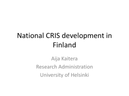 (National CRIS development in Finland)