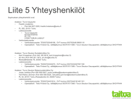 Palvelusopimus, Liite 5 Yhteyshenkil&ouml;t