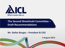 Draft Recommendations by Mr. Stefan Borgas , President & CEO, ICL