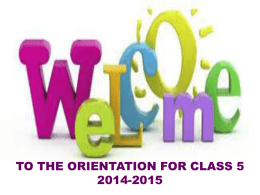 Orientation for Class V - Indian School Al Wadi Al kabir