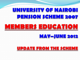 Chairman`s Speech 2012 - The University of Nairobi Pension