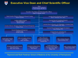 Executive Vice Dean and Chief Scientific Officer