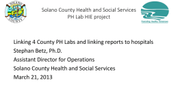 Solano County Health and Social Services HIE project