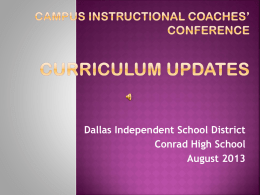 Quality instruction - Dallas Independent School District