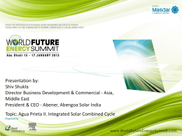 Solar field technology - World Future Energy Summit